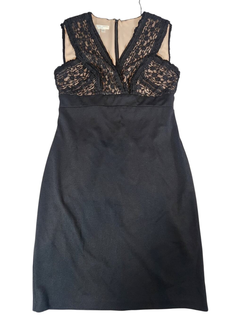 London Times Petites Black Lace V-Neck Sheath‎ Cocktail Dress Size 6P NWT